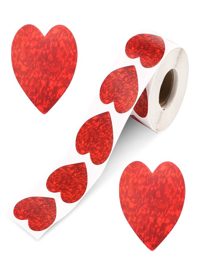 Gentlife 500Pcs Heart Stickers Valentines Stickers, 1.5 inch Valentines Day Red Heart Stickers, Love Stickers for Valentines Wedding Anniversaries, Valentines Day Decor - Image 1